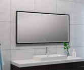Avi spiegel rechthoek met LED, dimbaar en spiegelverwarming 120 x 60 cm mat zwart